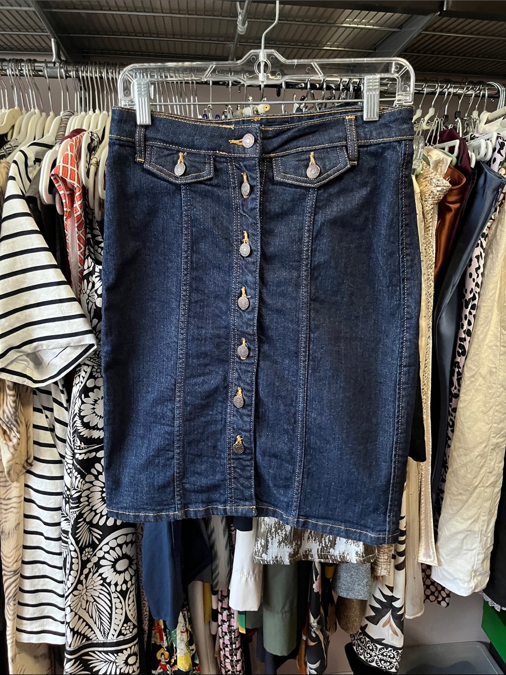 BANANA REPUBLIC DENIM PENCIL SKIRT SZ 26/2
